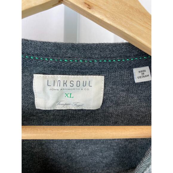 LINKSOUL Size XL John Ashford Luxury Cotton Crew Neck Pullover Top Gray - Picture 4 of 6